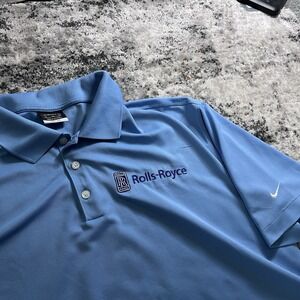 Rolls Royce Nike Dri Fit Golf Polo Royal Blue, Size XLarge